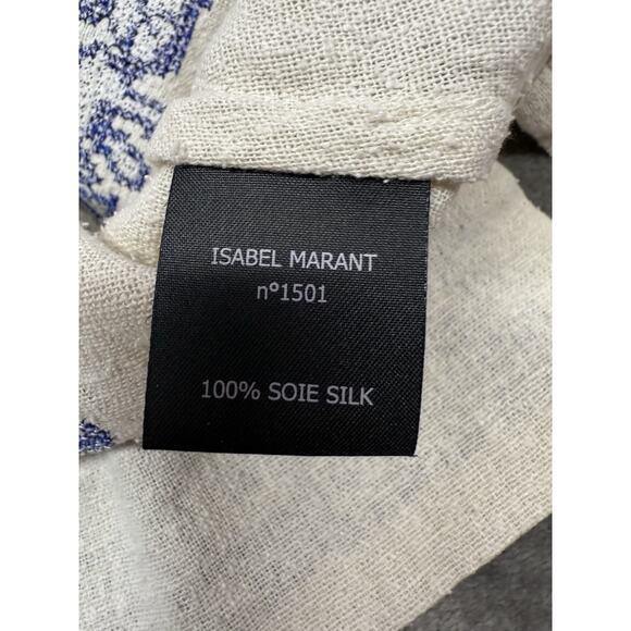 Isabel Marant Étoile Dita Silk Noil Blue Embroidered Dress Size 4 US / 36 FR - Picture 12 of 12